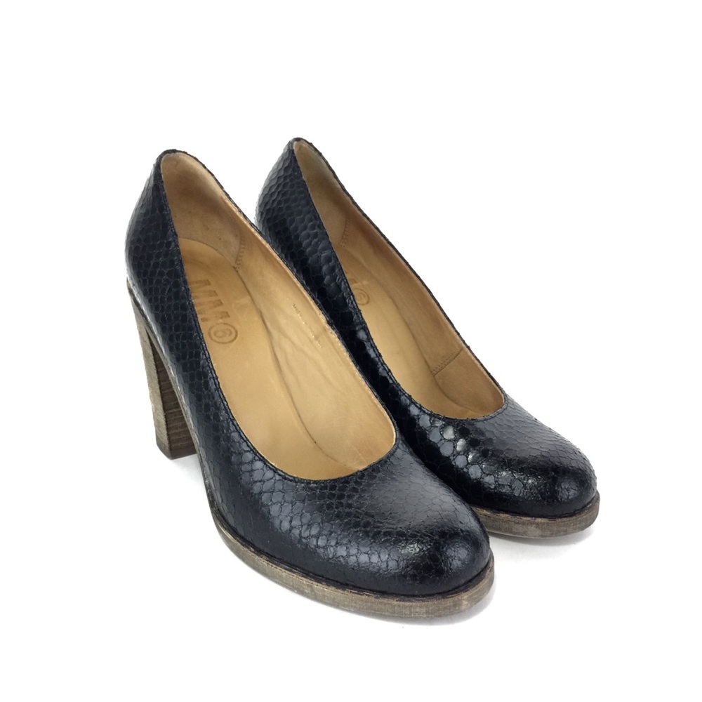 MM6 Maison Margiela Black Snakeskin Pumps - Picture 2 of 12